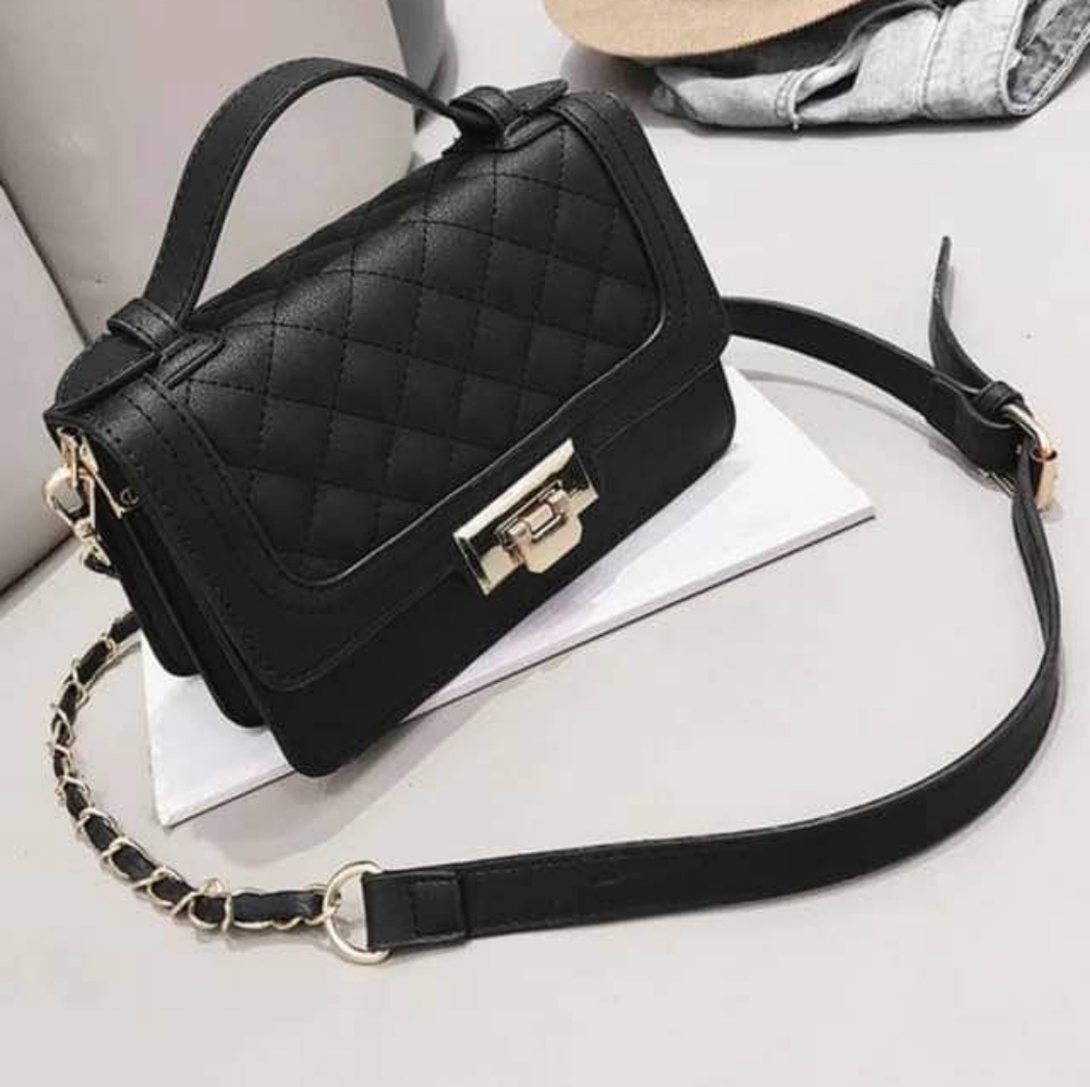 Quilted Flap Satchel Handbag